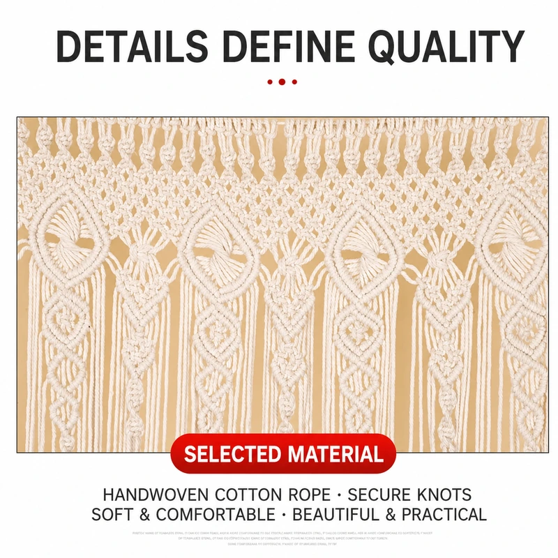 Bohemian Handwoven Macramé Curtain · 7110 2