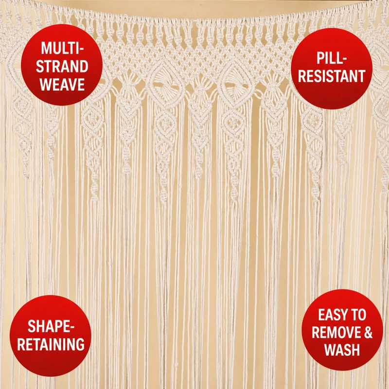 Bohemian Handwoven Macramé Curtain · 7110 4