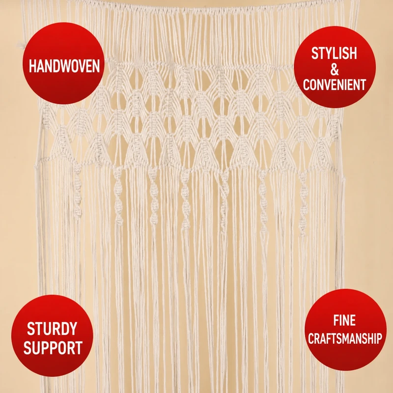 Bohemian Handwoven Macramé Curtain · 3132 4