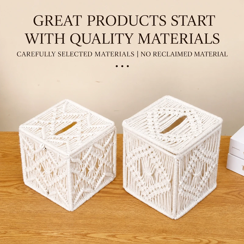 Cotton Rope Tissue Box Cover · 7649 4
