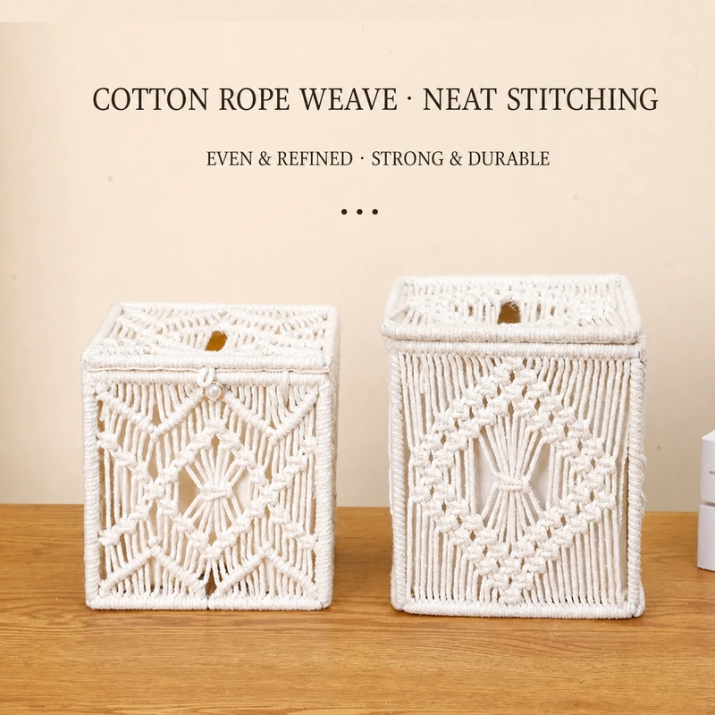 Cotton Rope Tissue Box Cover · 7649 5