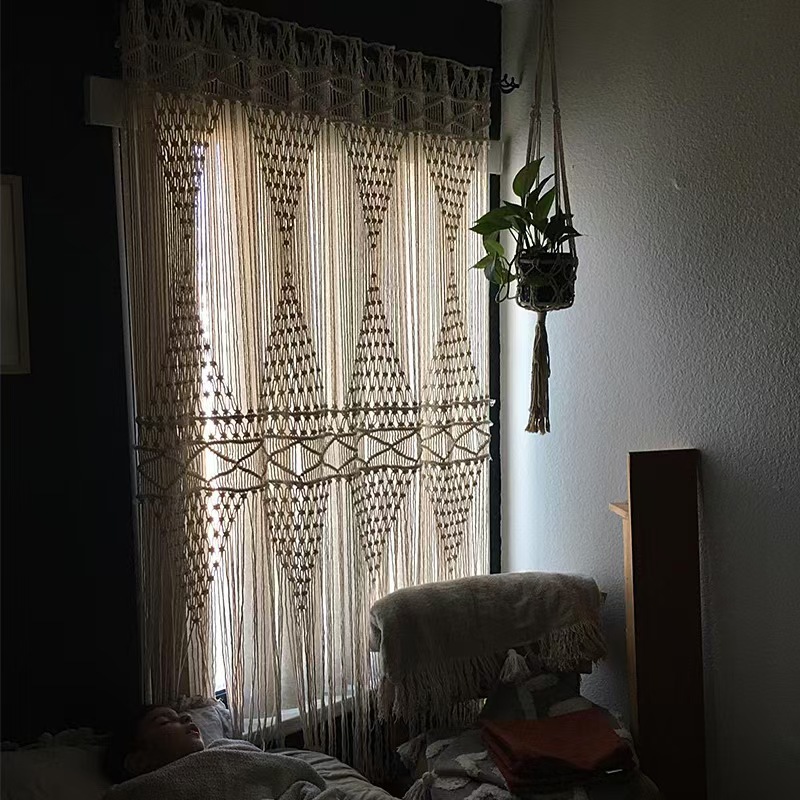 Bohemian Handwoven Macramé Curtain · 3505 2