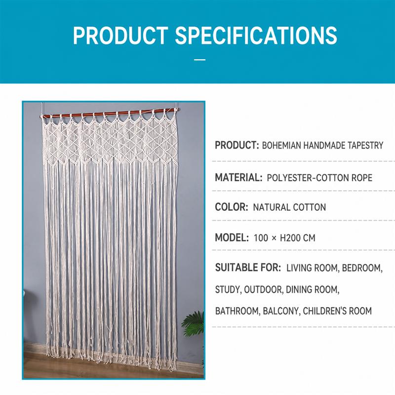 Bohemian Handwoven Macramé Curtain · 1066 2