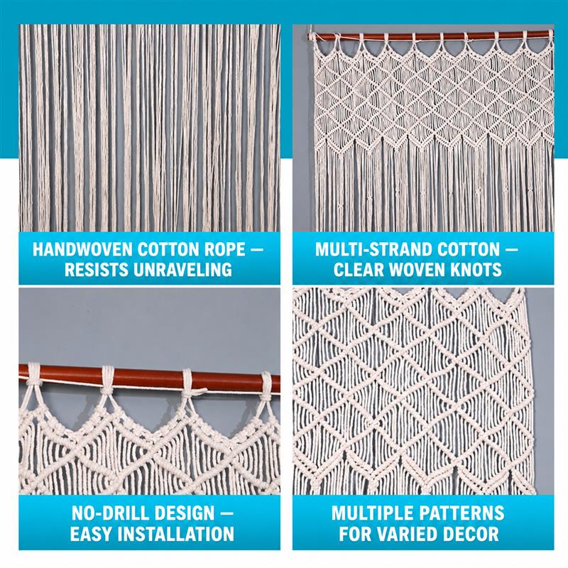 Bohemian Handwoven Macramé Curtain · 1066 3