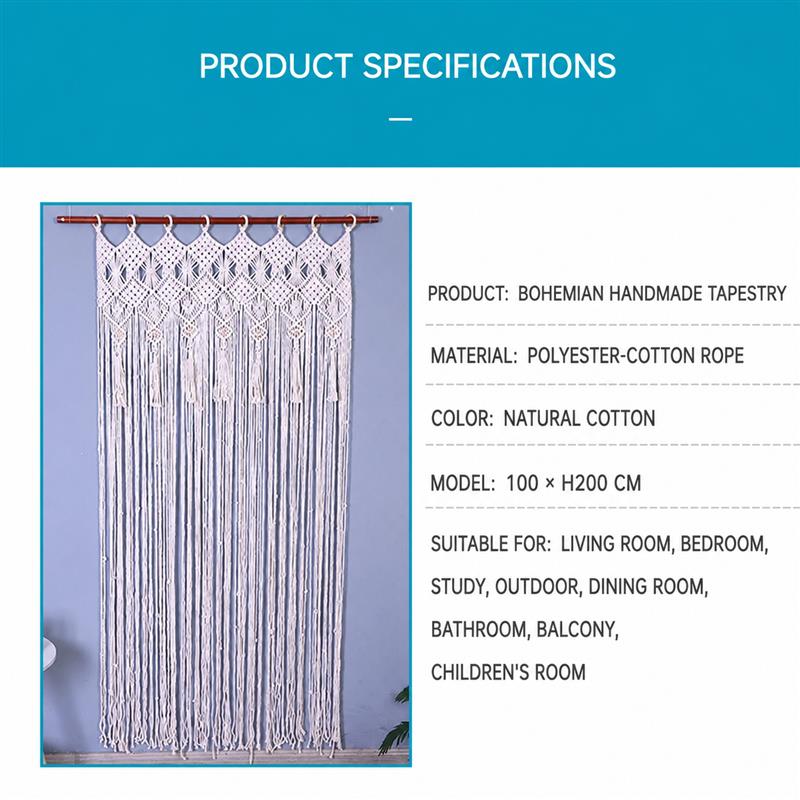 Bohemian Handwoven Macramé Curtain · 4893 2