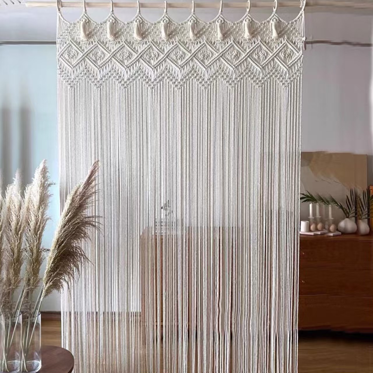 Bohemian Handwoven Macramé Curtain · 2806 24