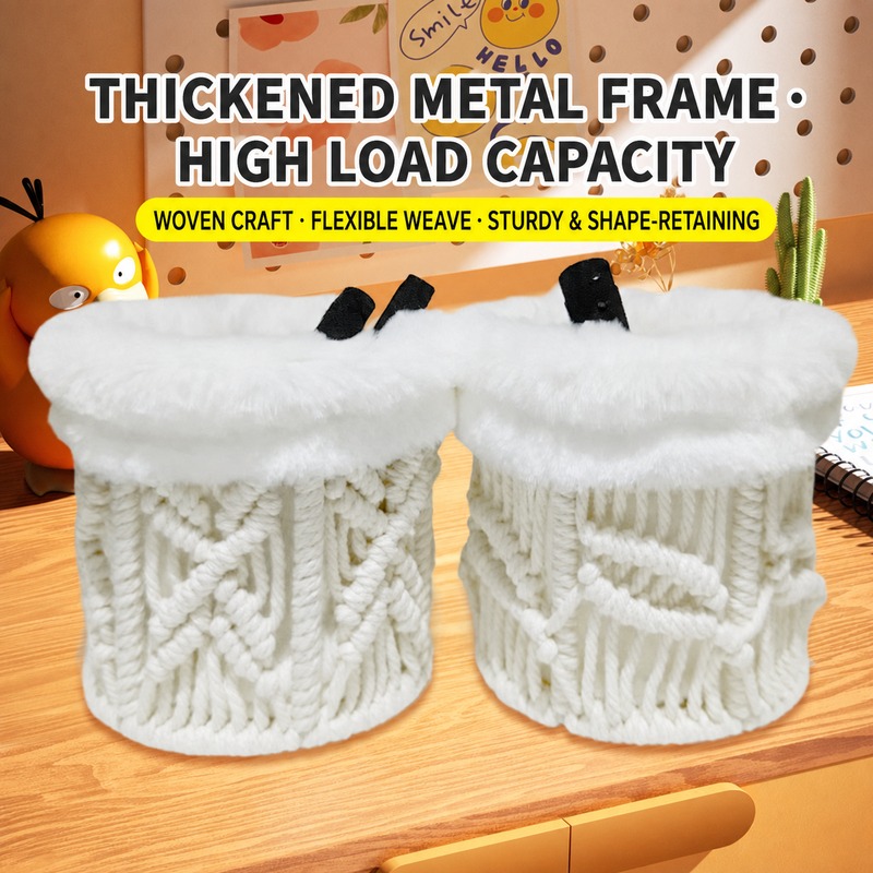 Plush-Trim Macramé Desk Organizer 2